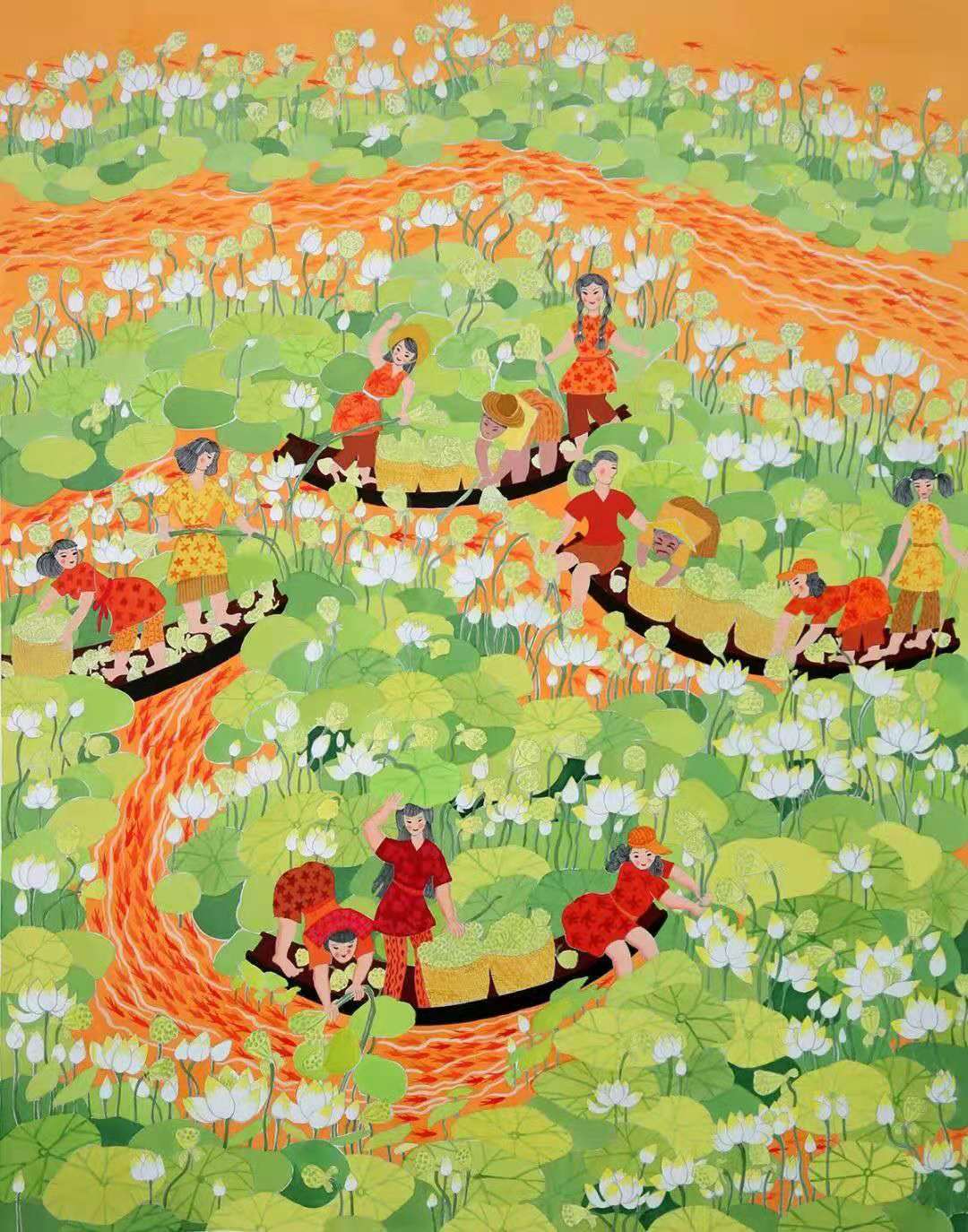 秀洲农民画里的乡村莲韵清风